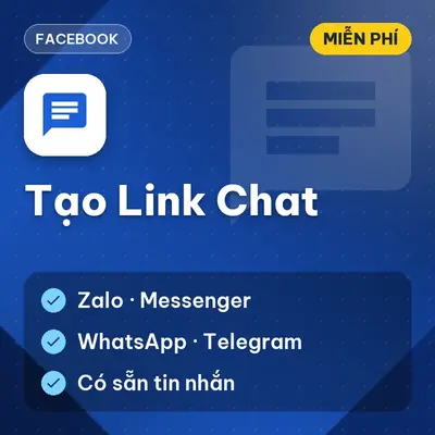 [Miễn Phí] Tool Tạo Link Chat Zalo, Messenger, WhatsApp, Telegram Có Sẵn Tin Nhắn, Dùng Ngay!