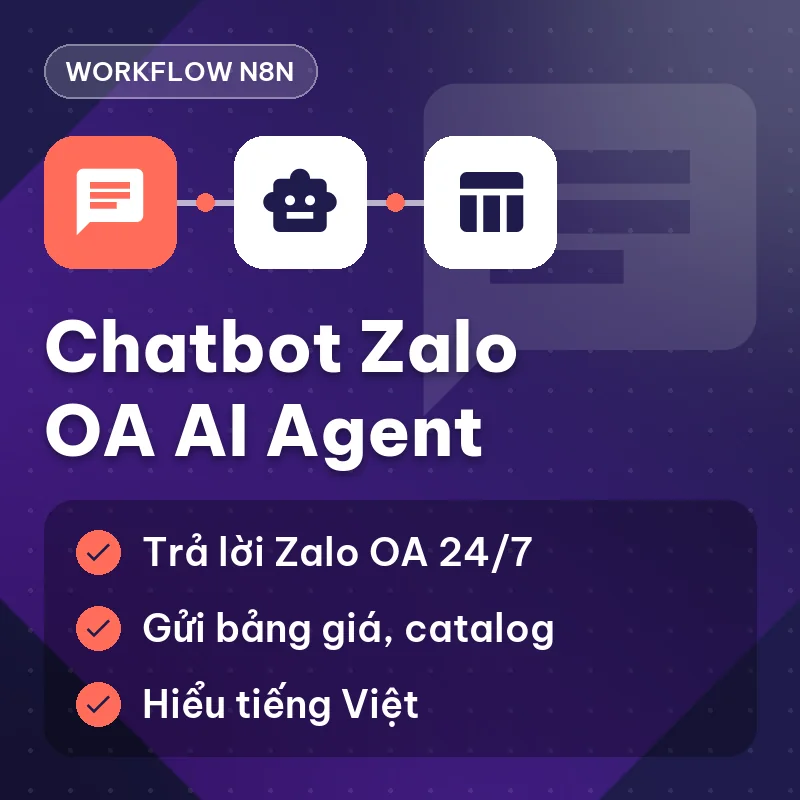 Workflow Chatbot Zalo AI Agent N8N