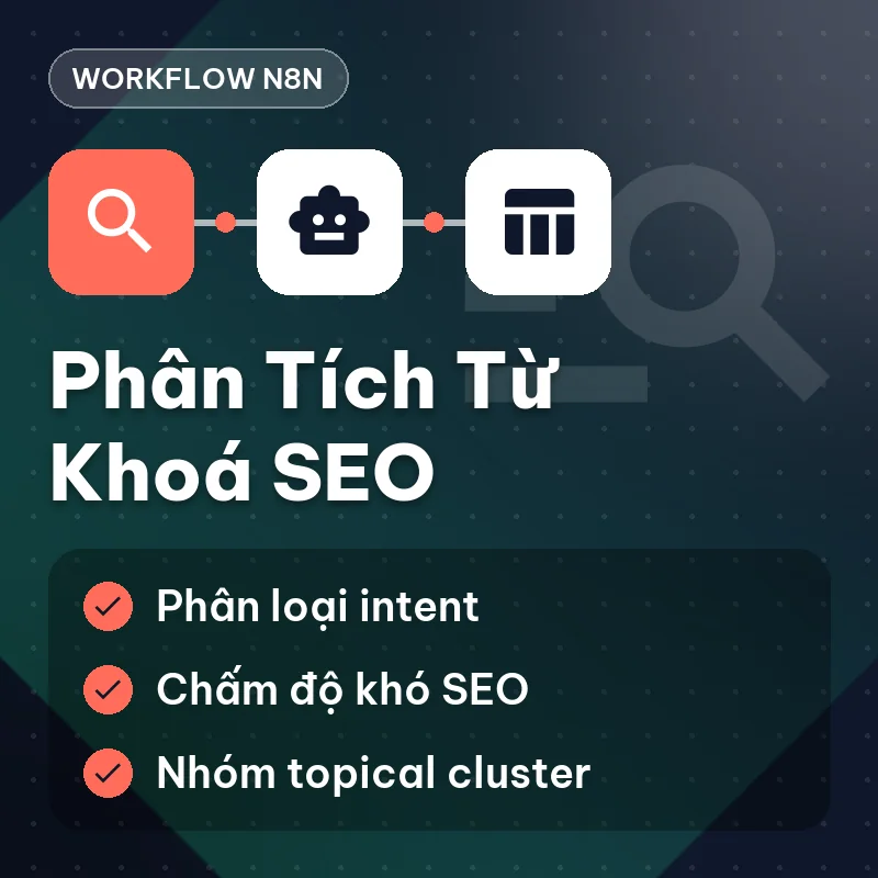 Workflow phân tích từ khóa SEO n8n