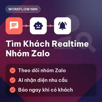 Workflow Tìm Kiếm Khách Hàng Realtime Trong Nhóm Chat Zalo