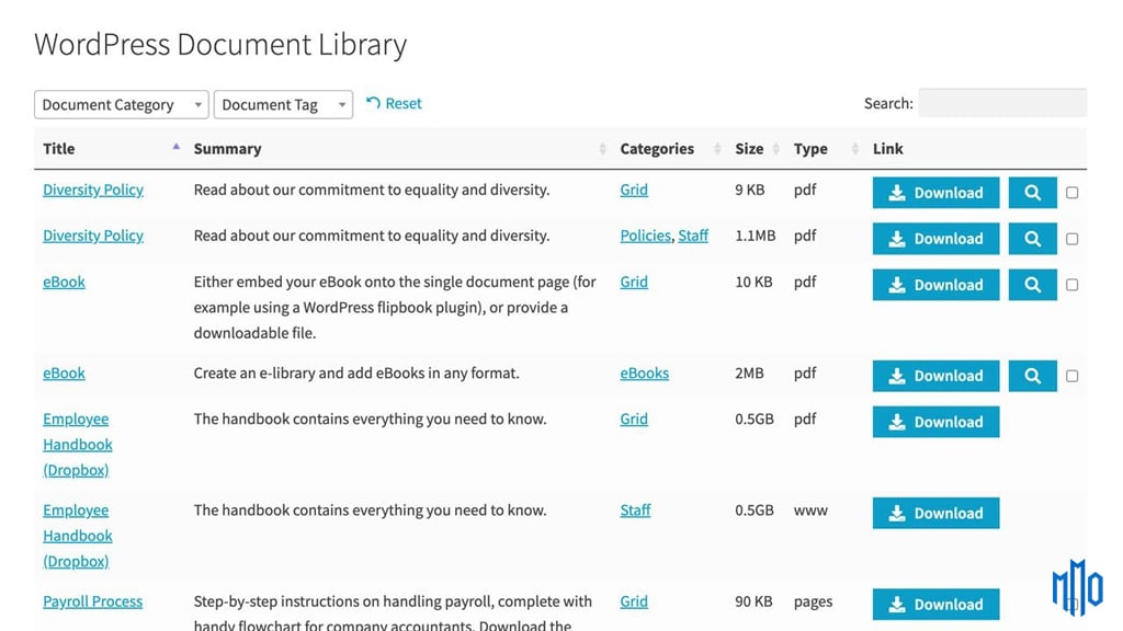 Tính năng Document Library Pro