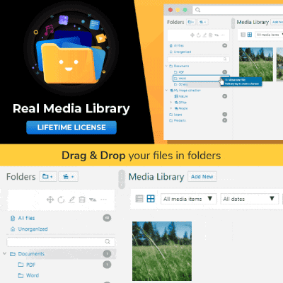 wordpress real media library media categories folders file manager