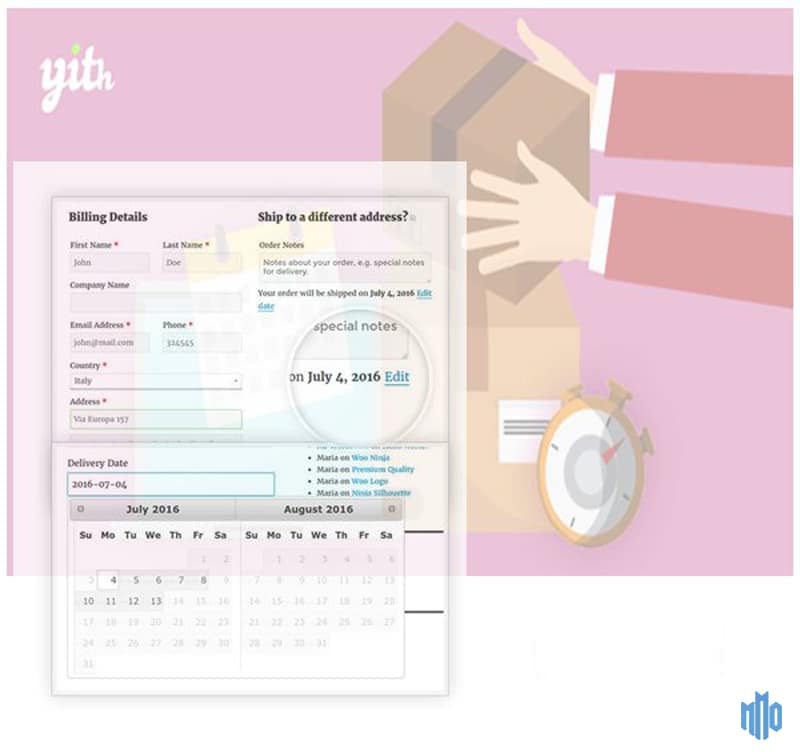 Tính năng YITH WooCommerce Delivery Date Premium