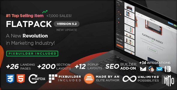 FLATPACK – Landing Pages Pack With Page Builder