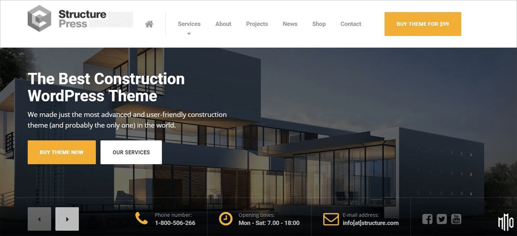 StructurePress – Construction and Renovation WordPress Theme