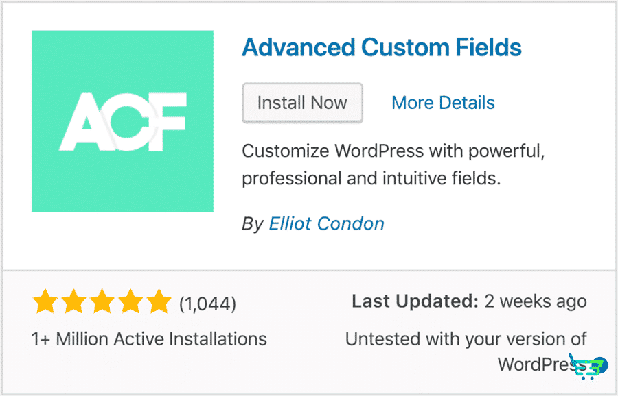 ACF Free có sẵn để cài đặt ngay trên kho plugin wordpress