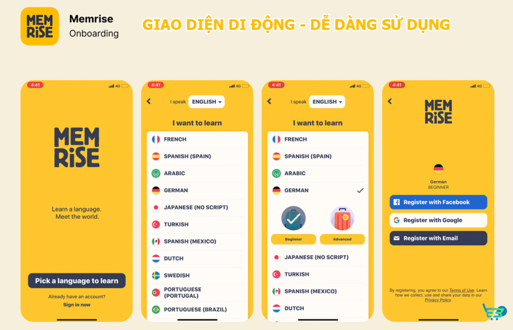 Cả 2 nền tảng đều có ứng dụng mobile giúp dễ dàng học ngoại ngữ mọi lúc mọi nơi