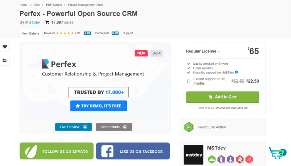 Giá bán Perfex CRM nguyên gốc NCC