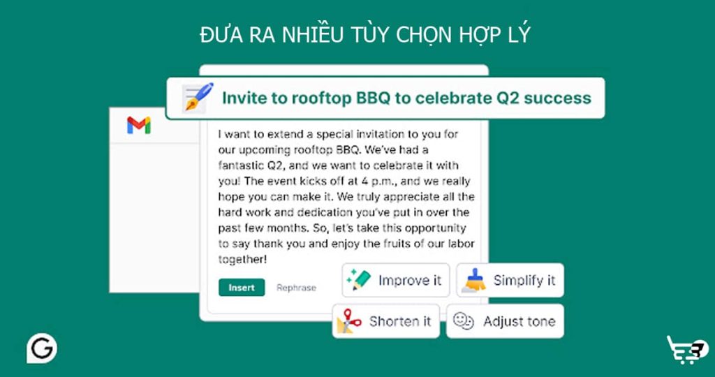 Grammarly tự đưa ra những gợi ý phù hợp giúp bạn học tiếng anh tốt hơn