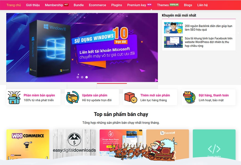 Ông già Noel cưỡi tuần lộc chạy trên website