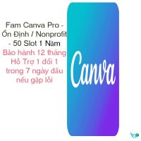 Tài Khoản Fam Canva Pro Ổn Định/ Nonpropit 50 Slot 1 Năm