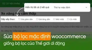 Sửa bộ lọc mặc định Woocommerce