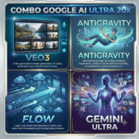 Combo Google AI Ultra 20x — Veo 3 + Antigravity + Flow + Gemini Ultra 1 tháng, Chính chủ [GTW]